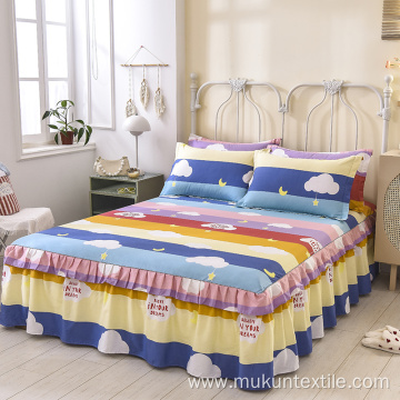 1piece bed spreads bedskirts straight cotton